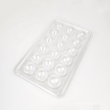 18 custom truffle chocolate candy clear spherical plastic clamshell blister packaging tray box